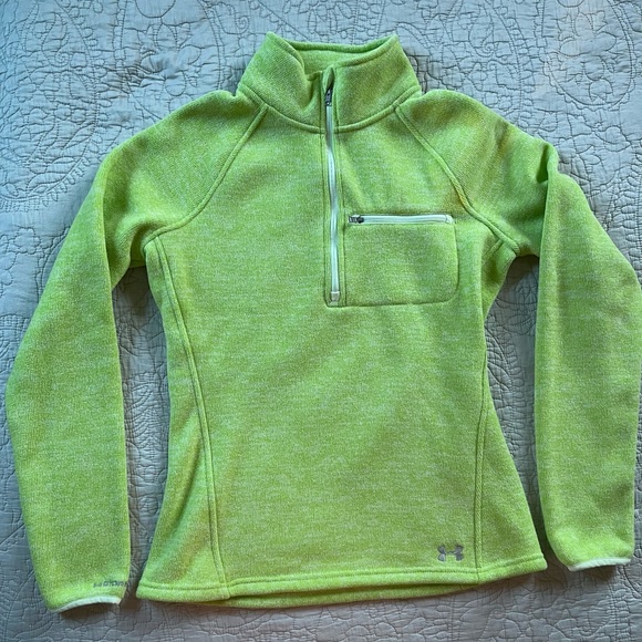 Under Armour Neon Green Half-Zip Fleece - Picture 1 of 10
